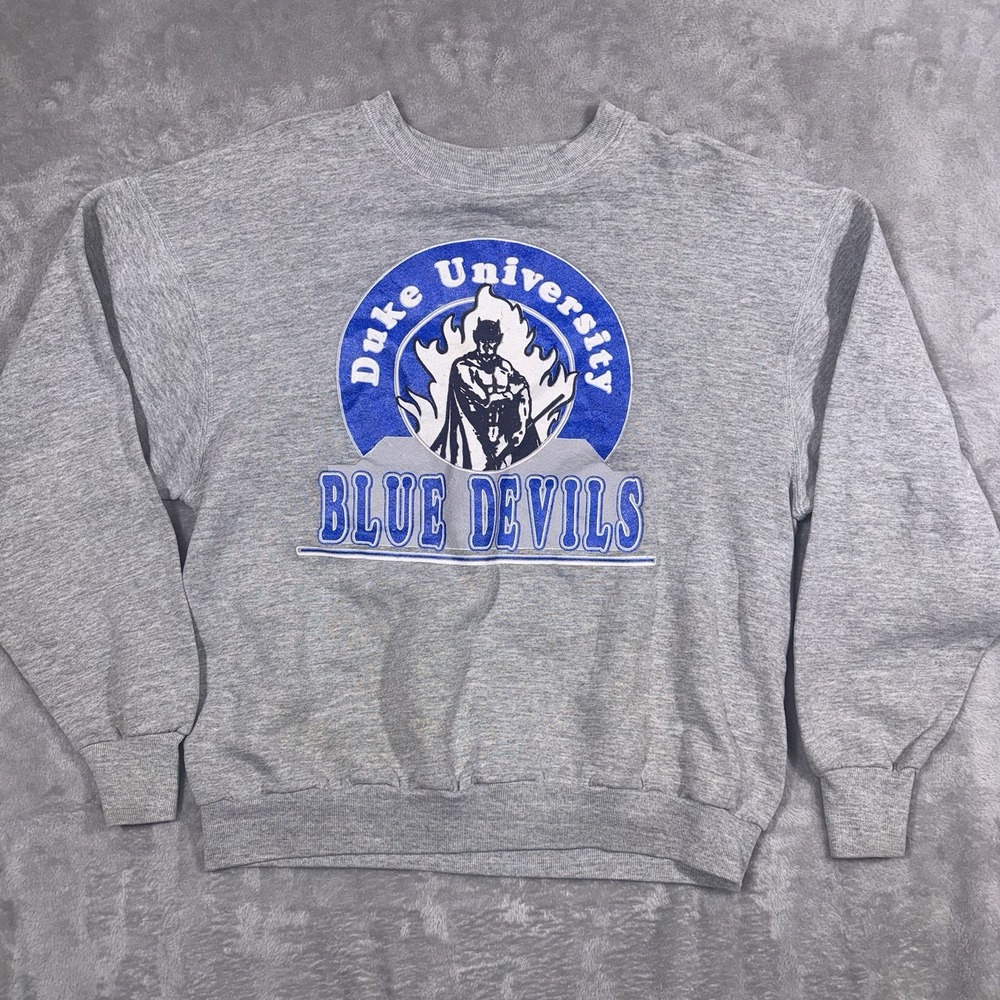 Duke Blue Devils Sweatshirt Vintage 80s 90s Fruit of the Loom USA XL Fits Med/L